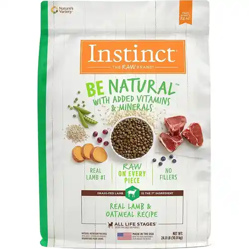 NV Instinct Dog Be Natural Lamb & Oatmeal 25 lb