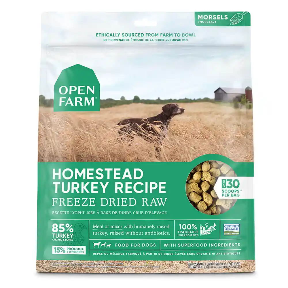 Open Farm Dog Freeze Dried Raw Homestead Turkey Morsels 13.5 oz