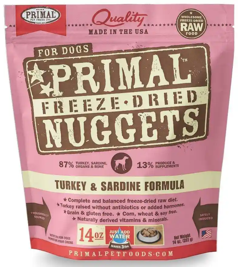 Primal Dog FD Turkey & Sardine Nuggets 14 oz