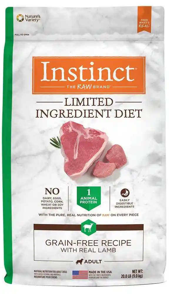 NV Instinct Dog LID GF Lamb 20 lb