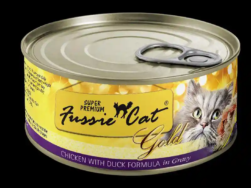 Fussie Cat Gold GF Chicken Duck Shred Can 5.5 oz