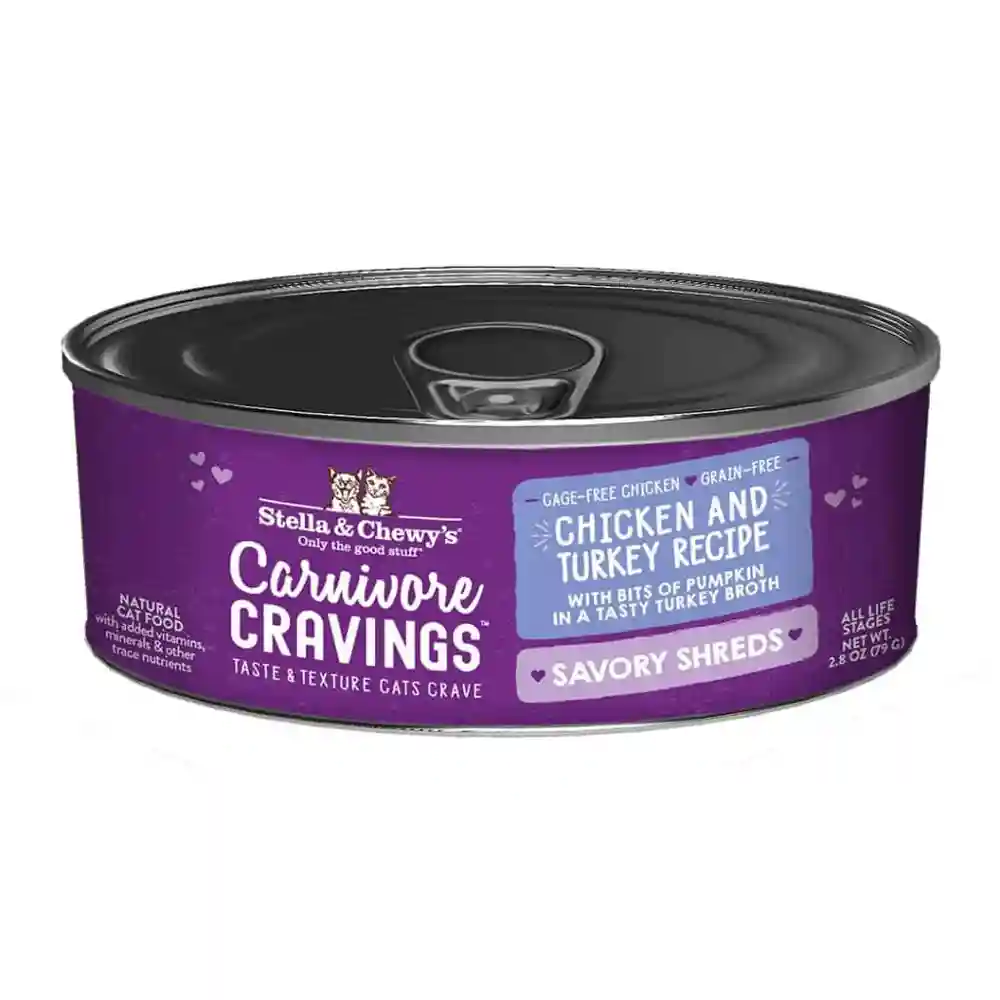 Stella & Chewy's Cat Shreds GF Chk&Trky Can 2.8 oz
