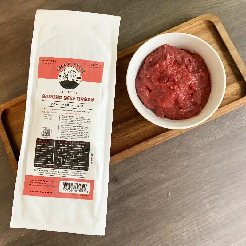 Oma's Pride Dog Raw Frzn Ground Beef Organs 2 lb