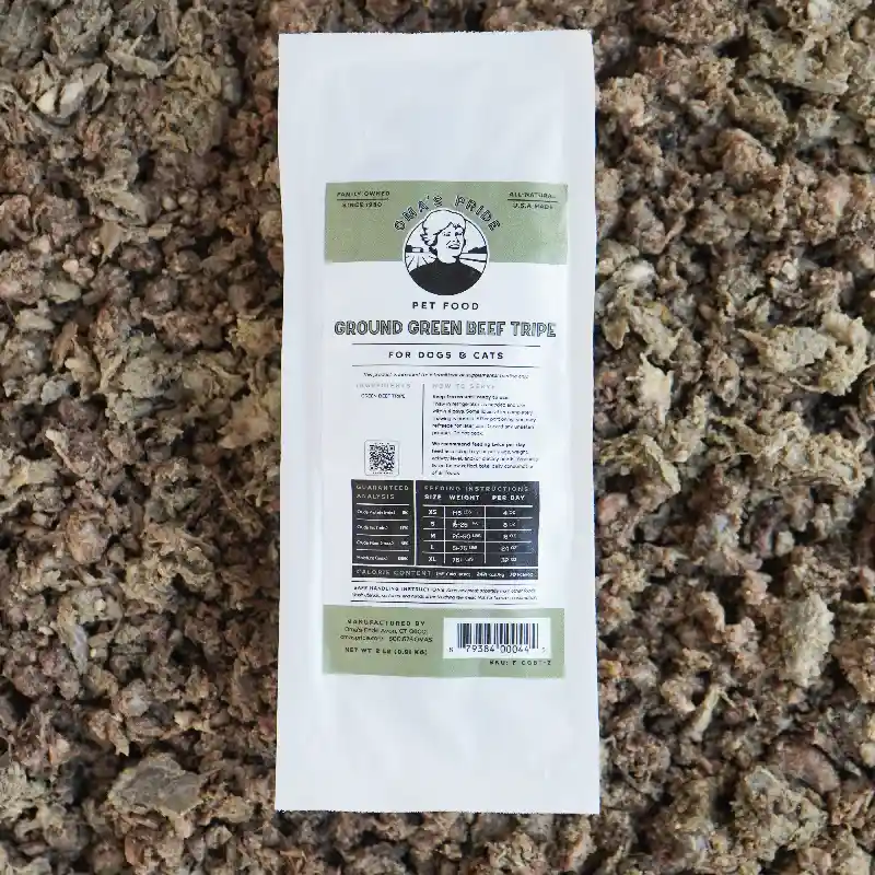 Oma's Pride Dog Raw Frzn Green Beef Tripe 2 lb