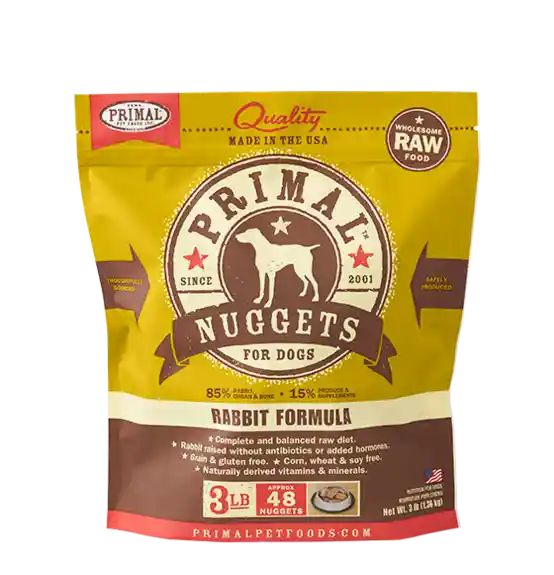 Primal Dog Raw Frzn Rabbit Nuggets 3 lb