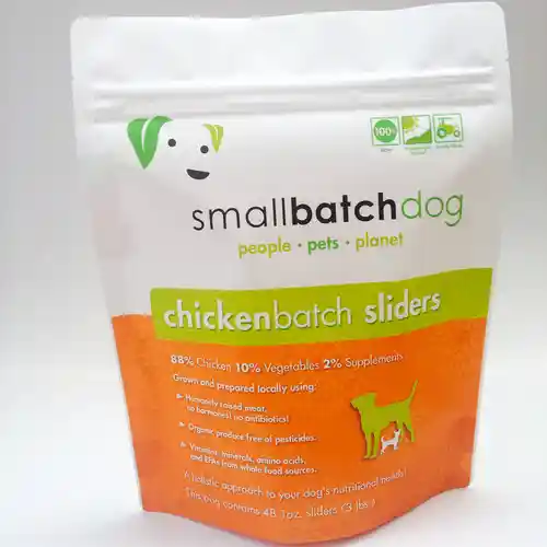 Smallbatch Dog Raw Frzn Chicken Sliders 3 lb