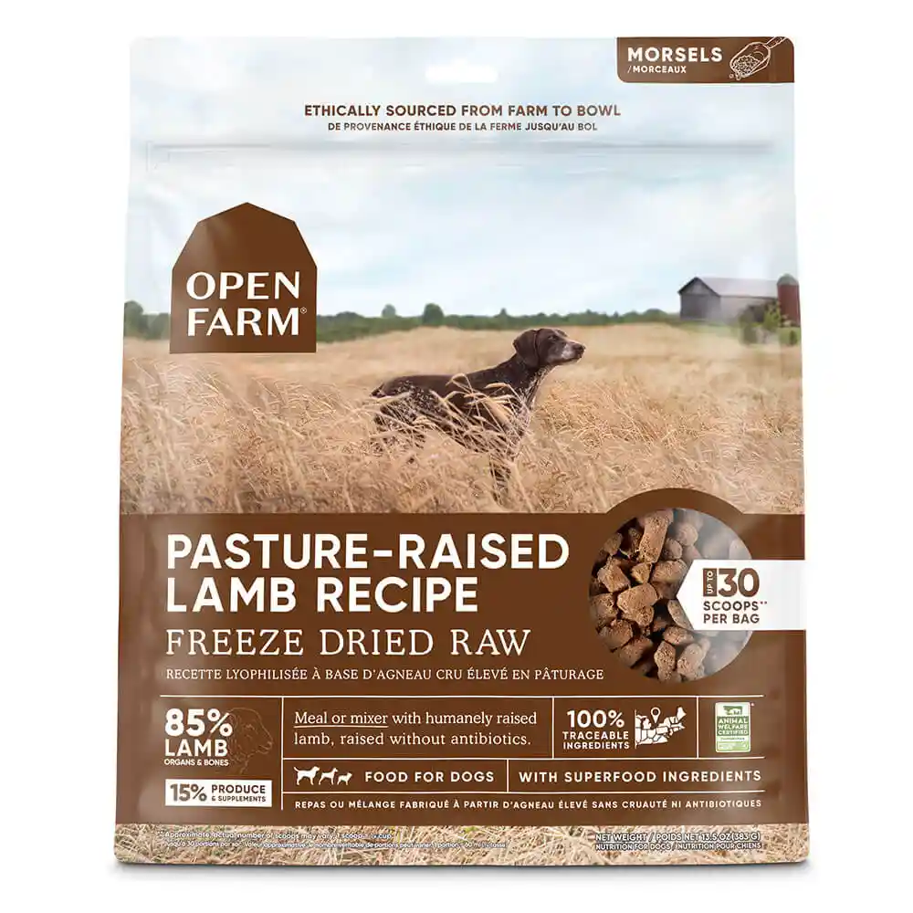 Open Farm Dog Freeze Dried Raw Pasture Raised Lamb Morsels 13.5 oz
