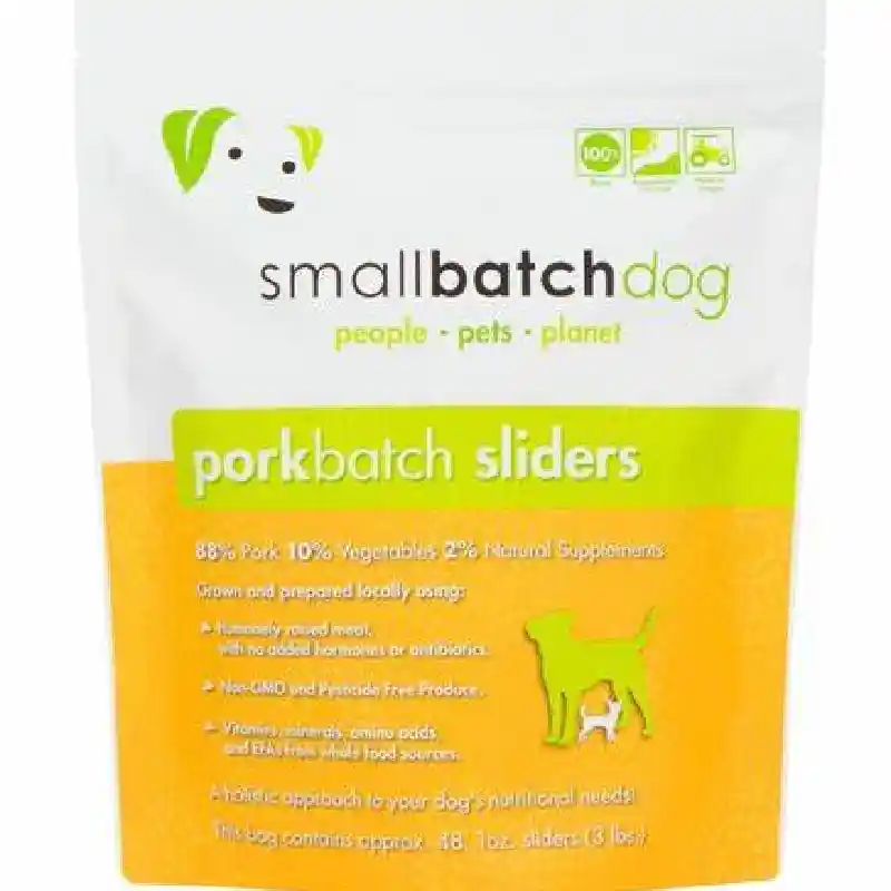 Smallbatch Dog Raw Frzn Pork Sliders 3 lb