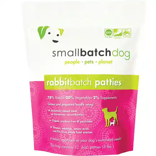Smallbatch Dog Raw Frozen Rabbit Sliders 3 lb