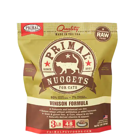 Primal Cat Raw Frzn Venison Nuggets 3 lb