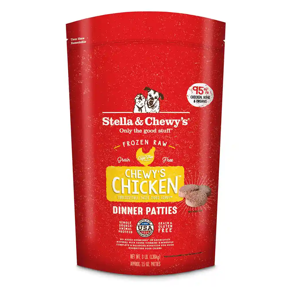 Stella and Chewy Dog Raw Frzn Chicken Patties 12lb