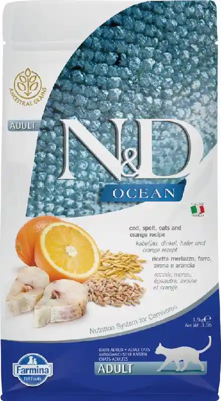 Farmina Cat Ocean Cod, Spelt, Oats & Orange 11 lb
