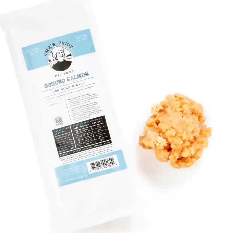 Oma's Pride Dog Raw Frzn Ground Salmon 1 lb