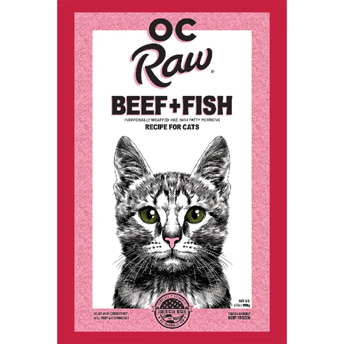 OC Raw Cat Raw Frzn Beef &  Fish Sliders 2 lb
