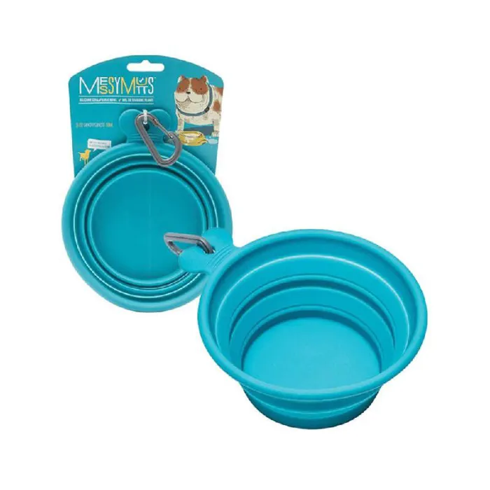 Messy Mutts Collapsible Bowl Blue 1.5 Cups