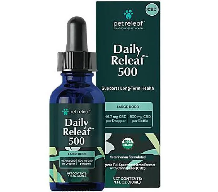 Pet Releaf Dog Daily Releaf 500 Hemp Oil Organic 1 oz