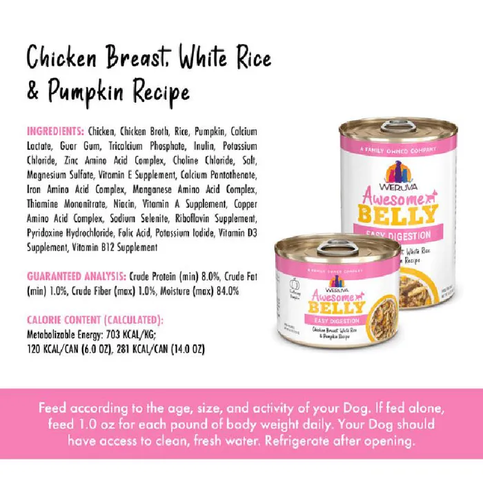 Weruva Dog Awesome Belly Chicken & Pumpkin 6 oz