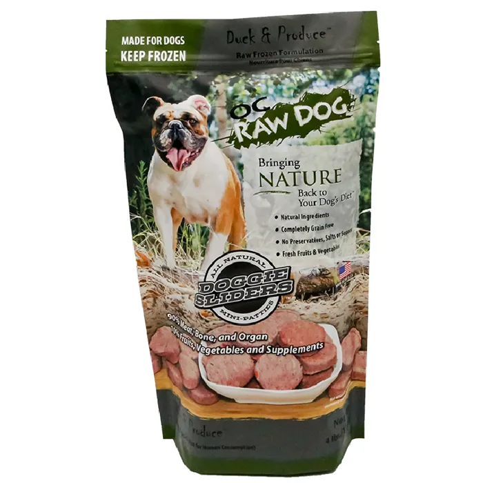 OC Raw Dog Raw Frozen Duck & Produce Sliders 4 lb