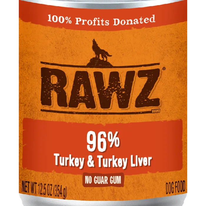 Rawz Dog GF 96% Turkey & Liver Pate Can 12.5 oz