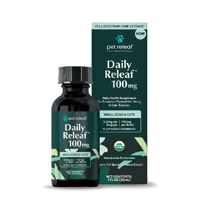 Pet Releaf Dog Daily Releaf 100 Hemp Oil Organic 1 oz